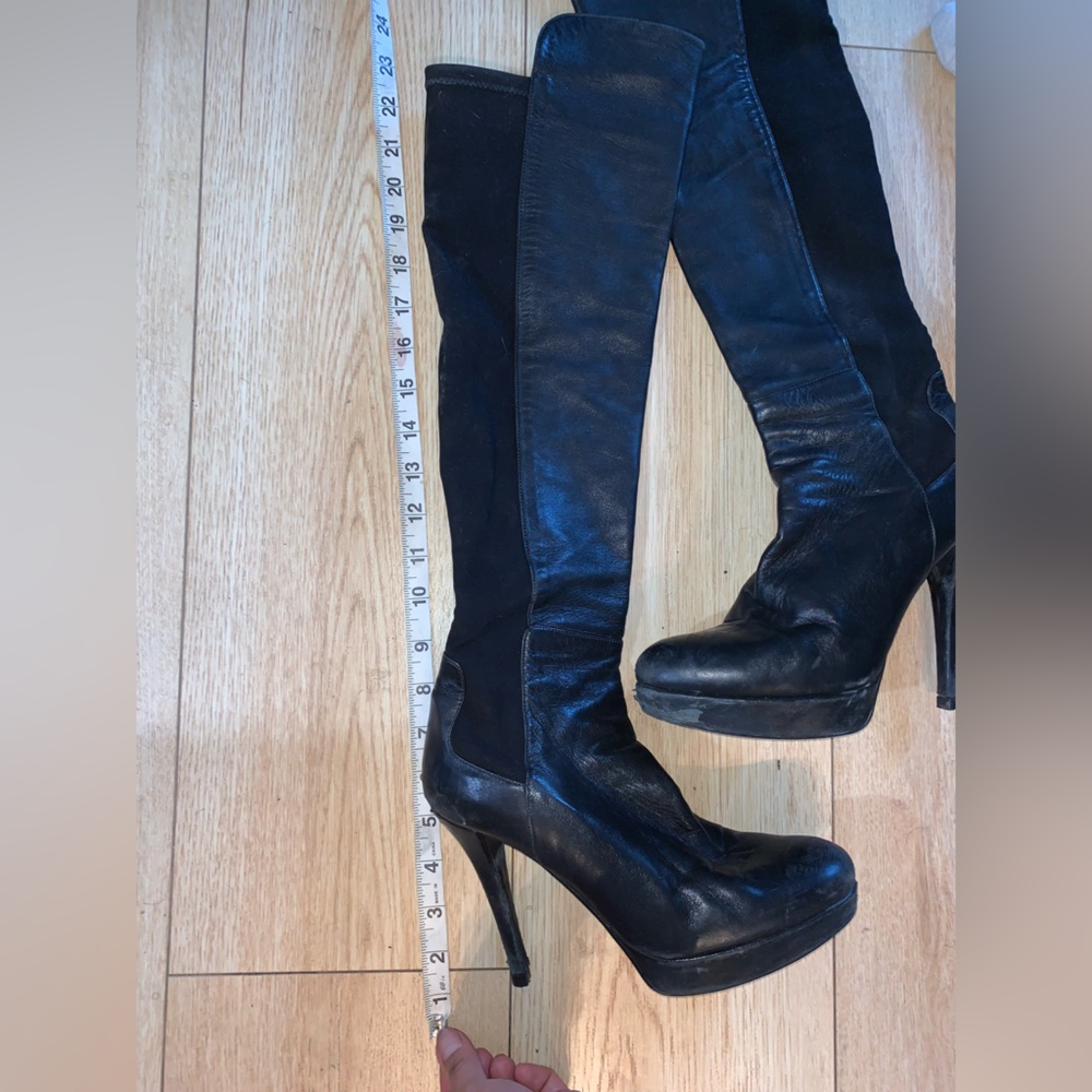 Knee high leather SW heeled boots